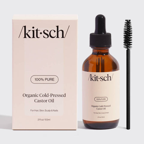 KITSCH Organic Castor Oil with Dropper & Eye Brow/Lash Brush