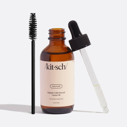 KITSCH Organic Castor Oil with Dropper & Eye Brow/Lash Brush